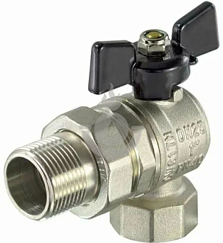 Кран шаровой TIM FM (ВР-НР) 1/2" DN-15 PN40, американка, с удлинителем, черная бабочка никель [18/72]