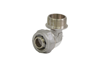 Угольник комбинированный, AQUATTRO, обжим х НР(M), латунь