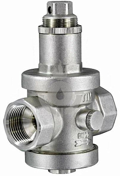 Редуктор давления для воды TIM FF (ВР-ВР) 1/2" под манометр никель [1/30]