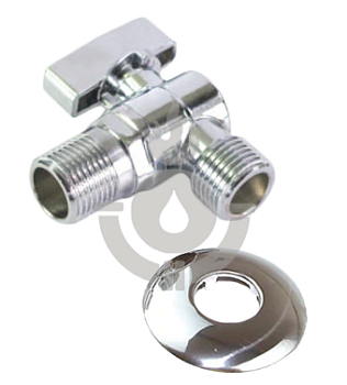 Кран сантехнический угловой TIM MM (НР-НР) 1/2"х3/4" отражатель, ручка хром [1/60]