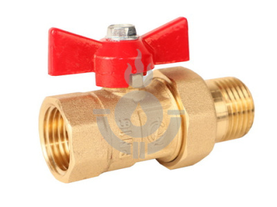 Кран шаровой ГАЛЛОП FM (ВР-НР) 1/2" DN-15 PN16 ПРАКТИК 132, американка, с удлинителем, бабочка латунь [1/70]